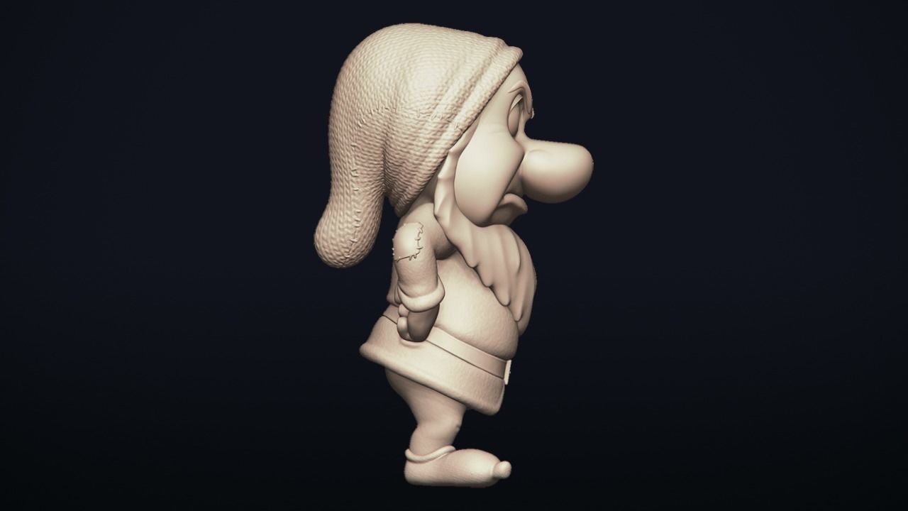 Grumpy - One of the seven Dwarfs - printable 3D print model_4