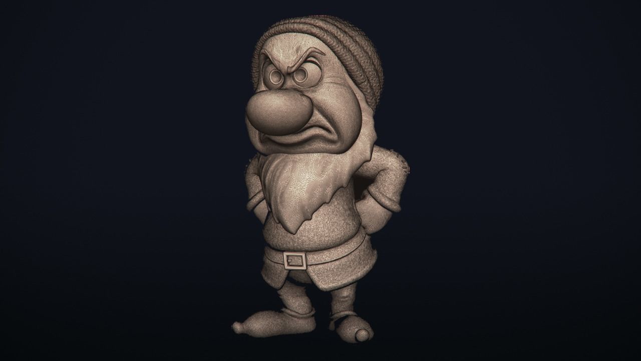 Grumpy - One of the seven Dwarfs - printable 3D print model_26