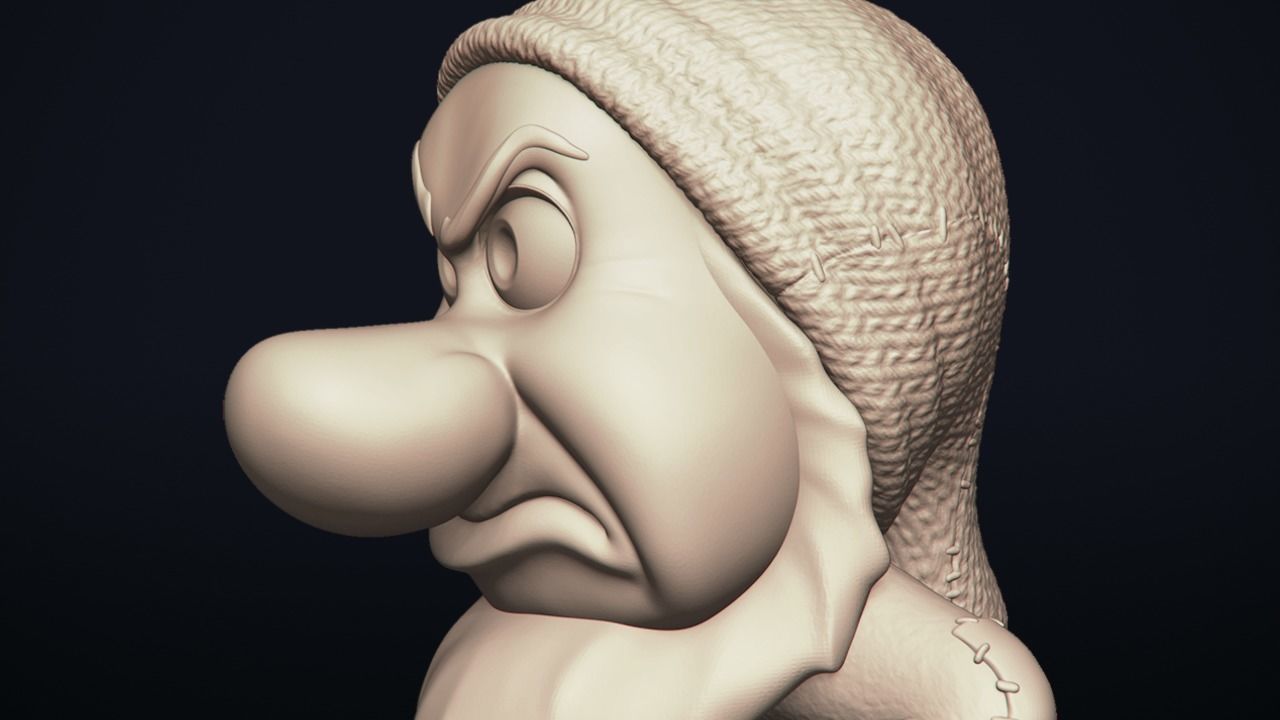 Grumpy - One of the seven Dwarfs - printable 3D print model_17