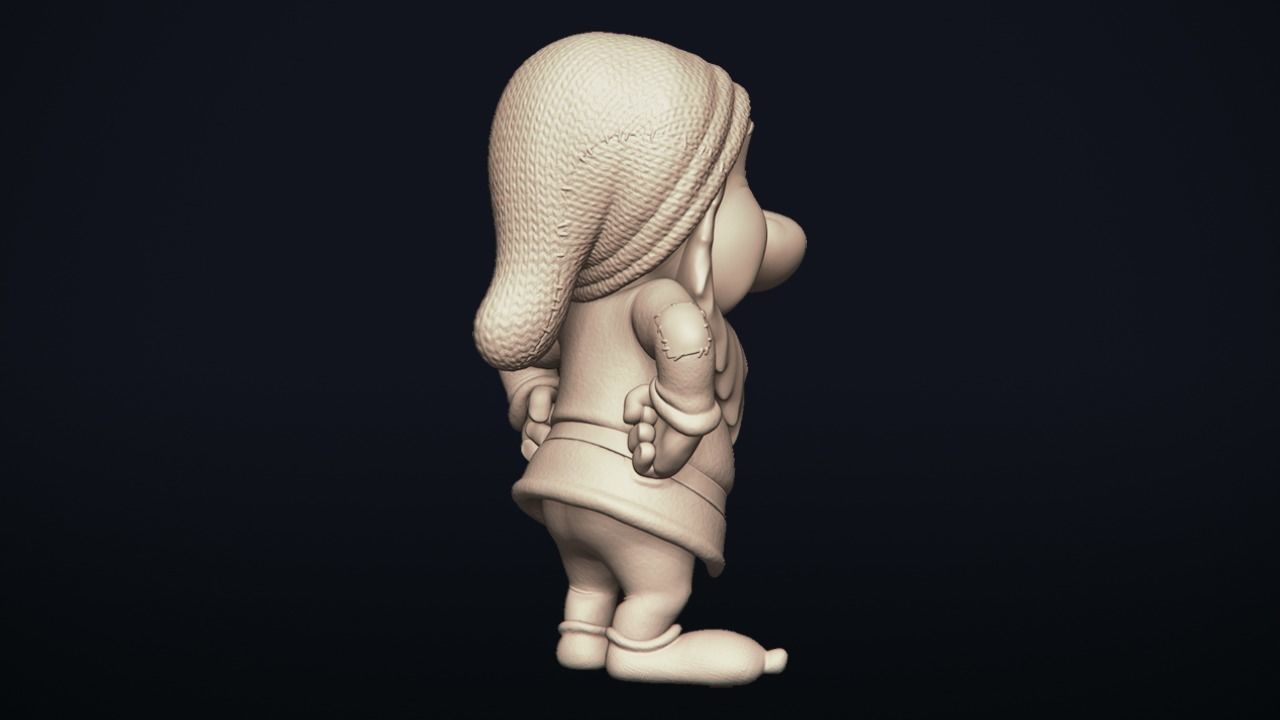 Grumpy - One of the seven Dwarfs - printable 3D print model_12
