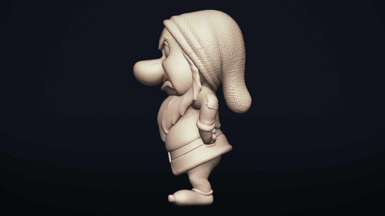 Grumpy - One of the seven Dwarfs - printable 3D print model_2