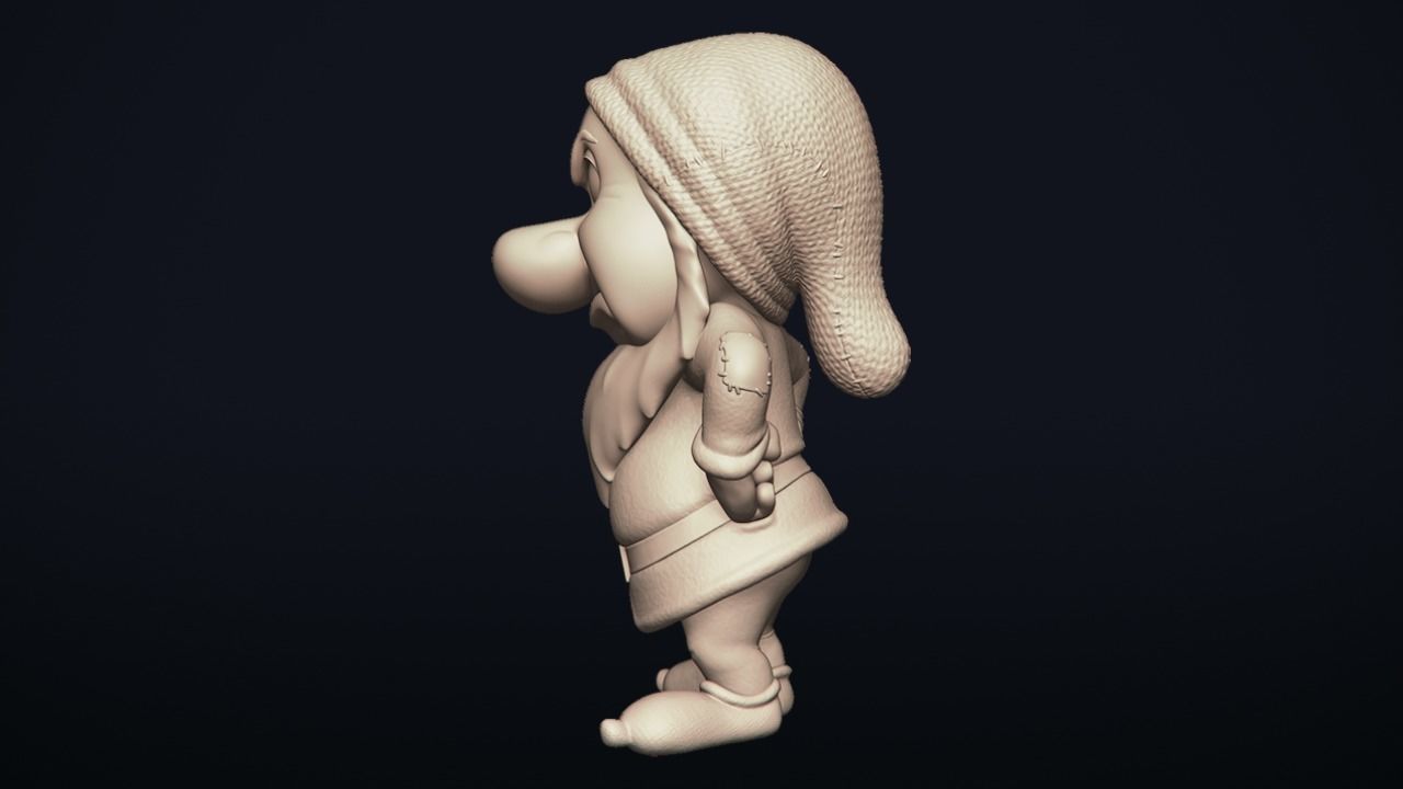 Grumpy - One of the seven Dwarfs - printable 3D print model_9