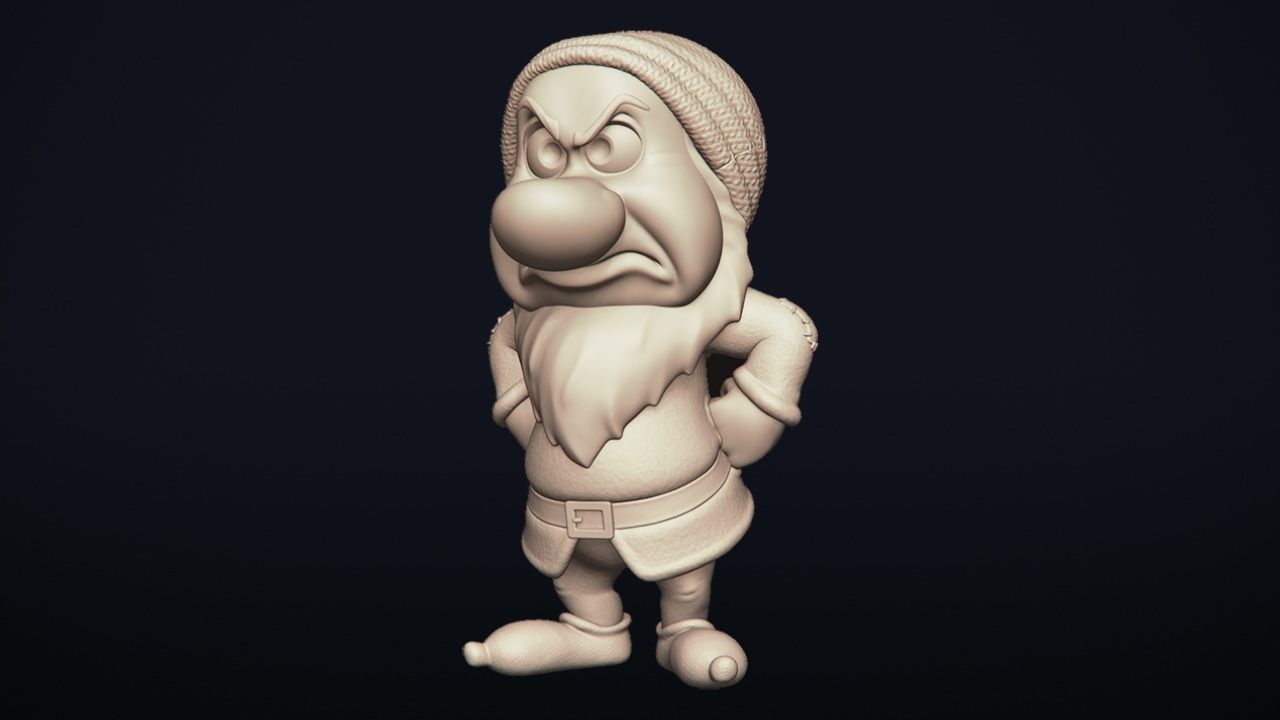 Grumpy - One of the seven Dwarfs - printable 3D print model_25