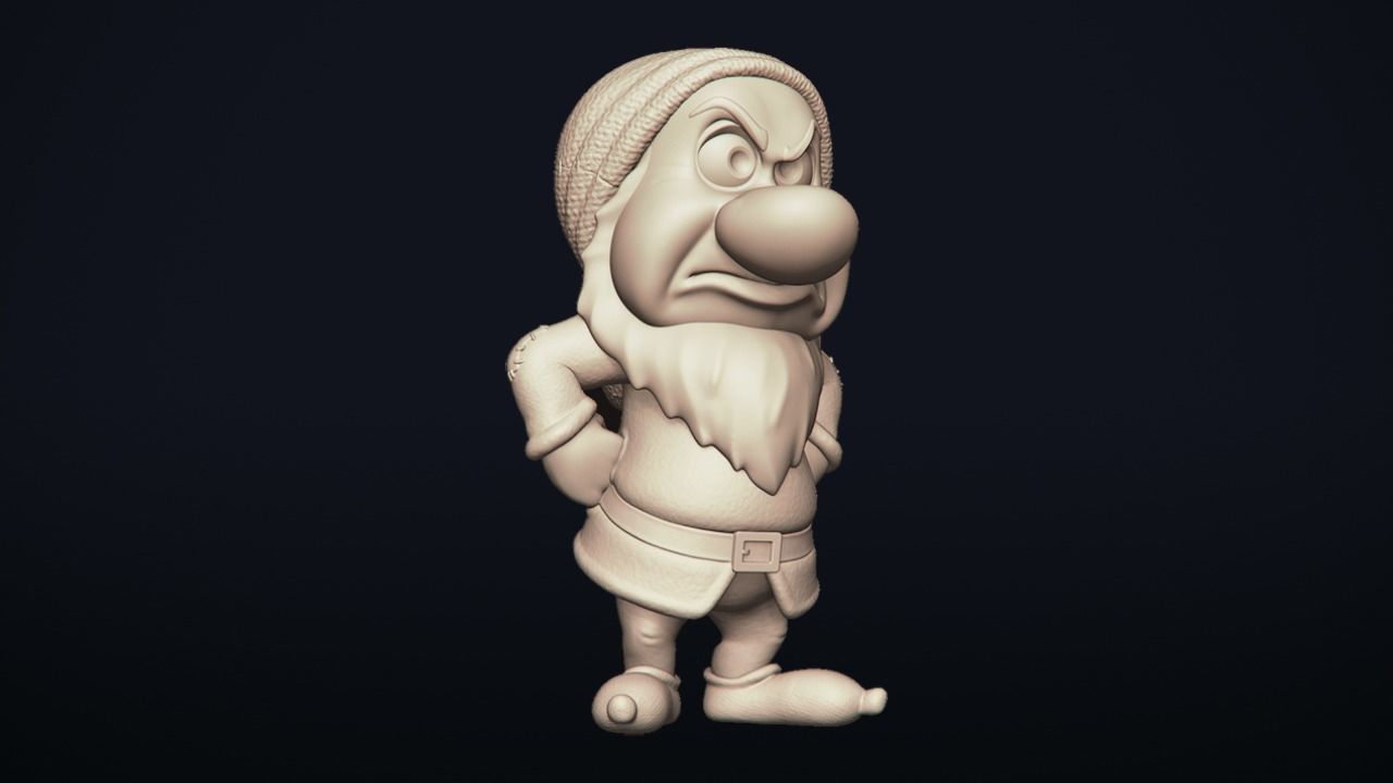 Grumpy - One of the seven Dwarfs - printable 3D print model_14