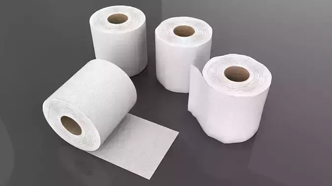3D Tissue Paper Roll 3D model