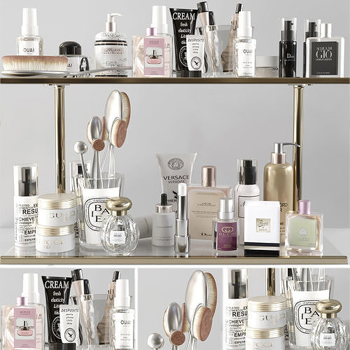 Shelf with makeup 3D model