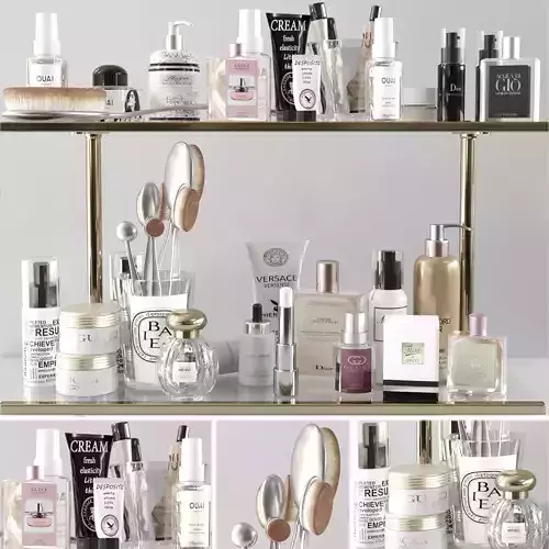 Shelf with makeup 3D model