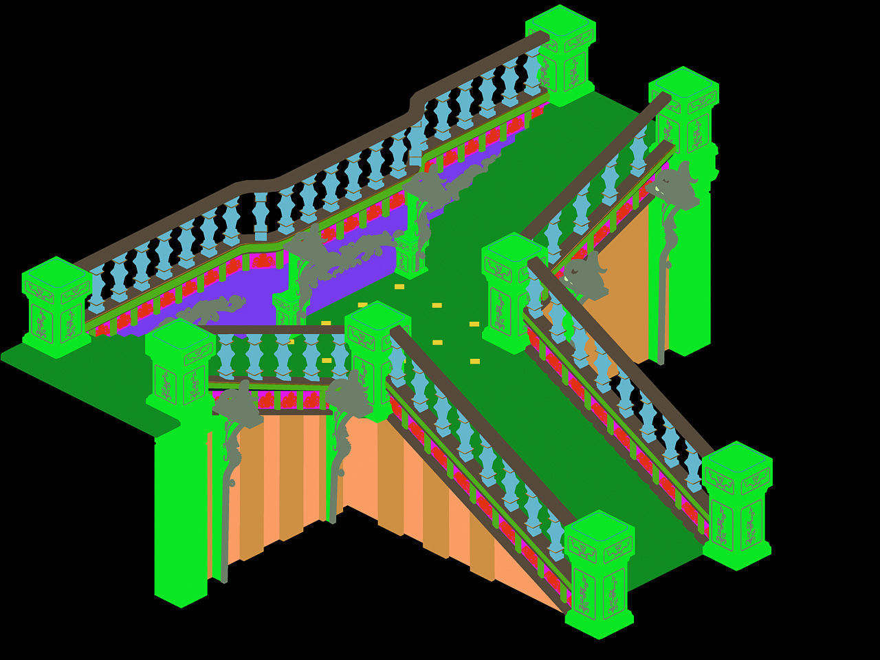 Tang Vampire warriors area - stairs 01 3D model_2
