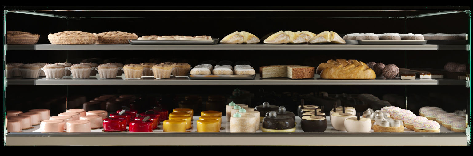 Fridge with desserts 3D model_2