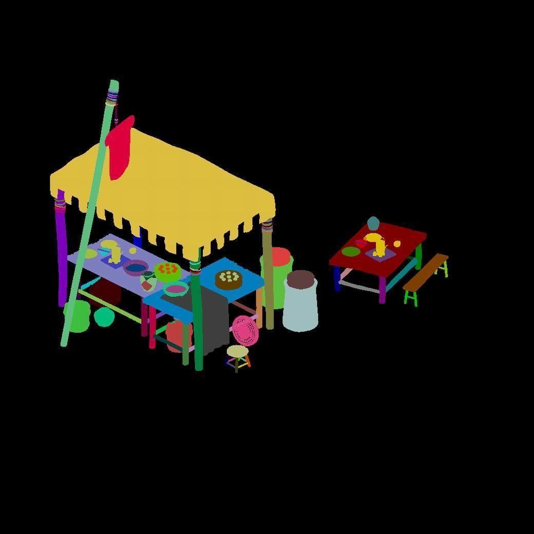 Tang Small vendors - bread shop 01 3D model_2