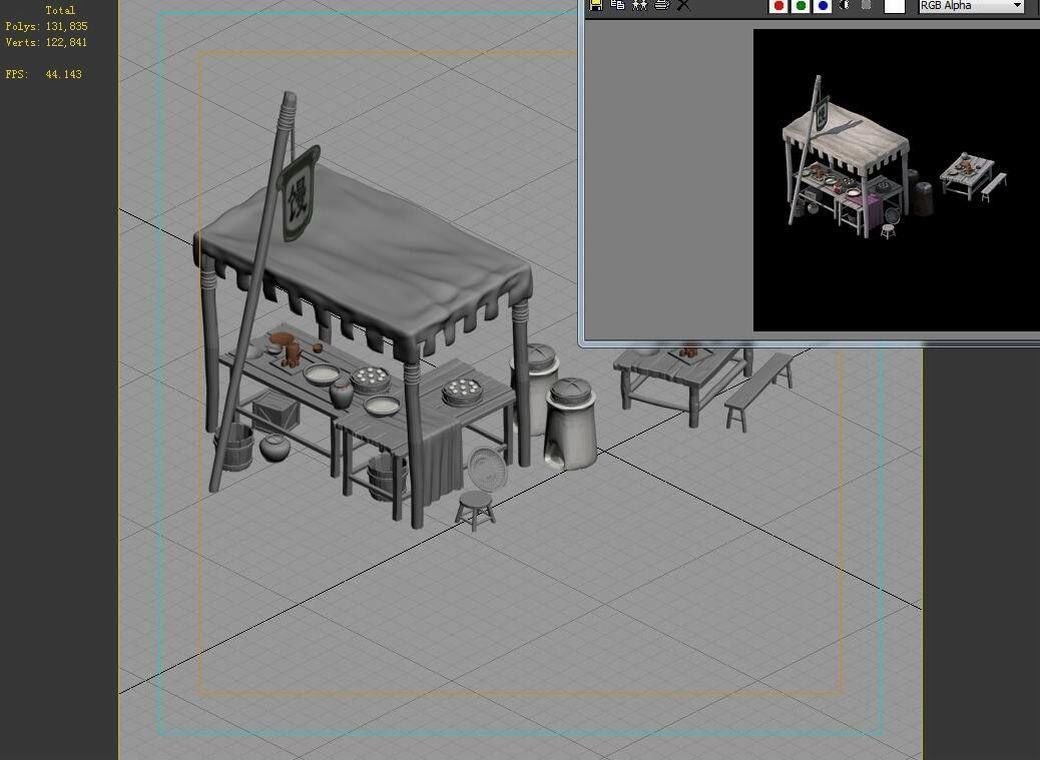 Tang Small vendors - bread shop 01 3D model_9