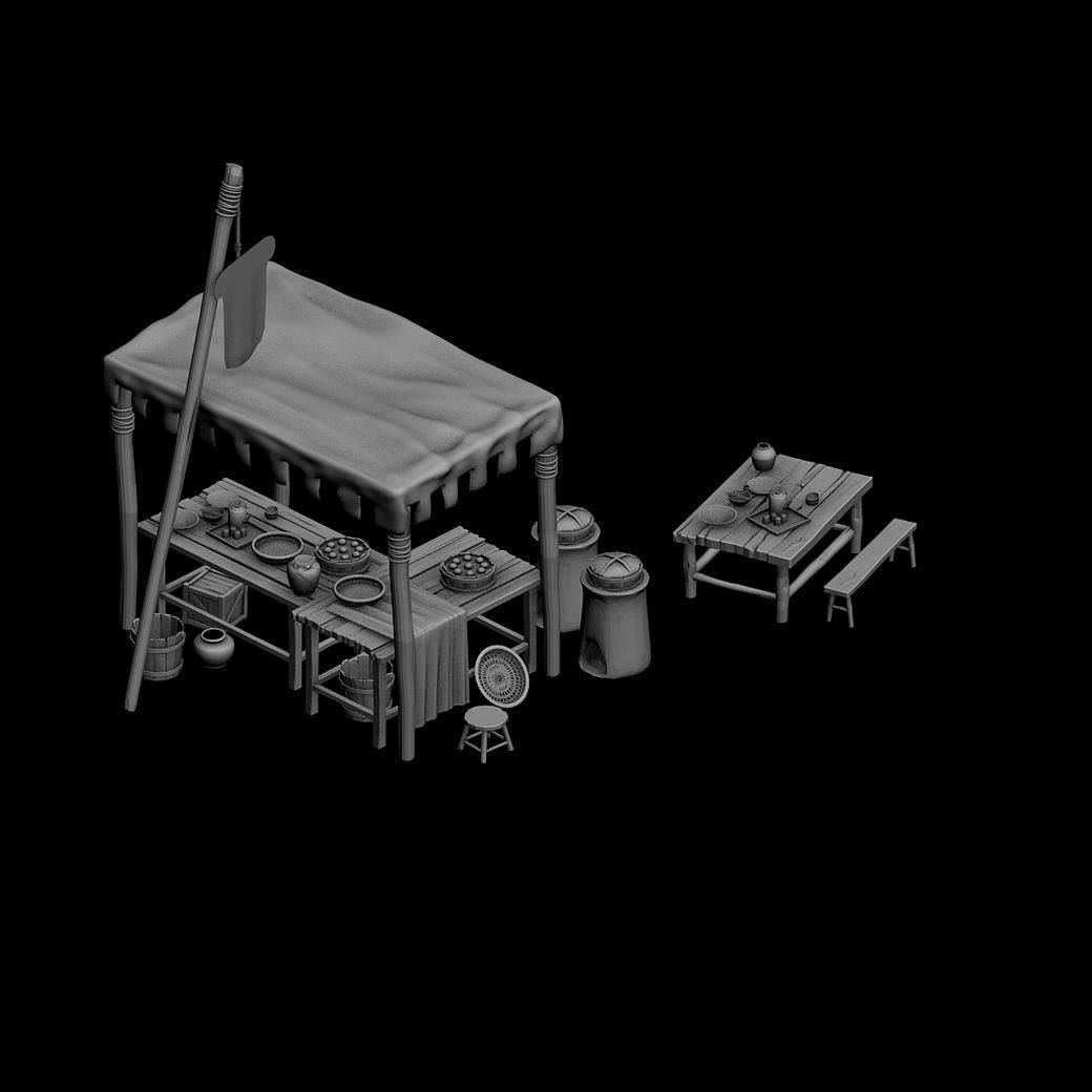 Tang Small vendors - bread shop 01 3D model_7