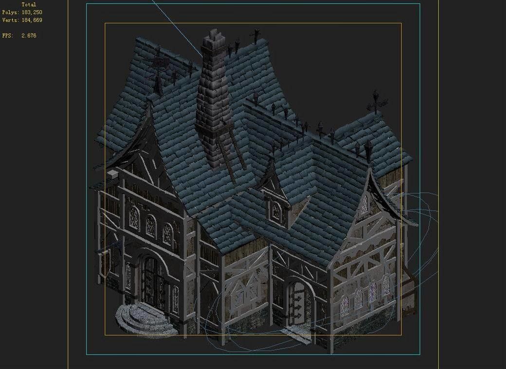 Tang Small manor -1 3D model_3