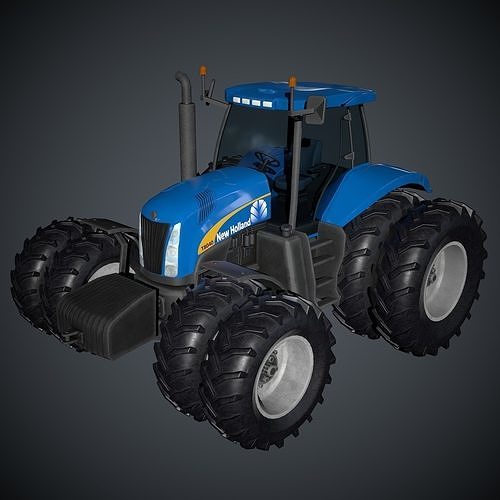 New Holland T8040 Low Poly Low-poly 3D model