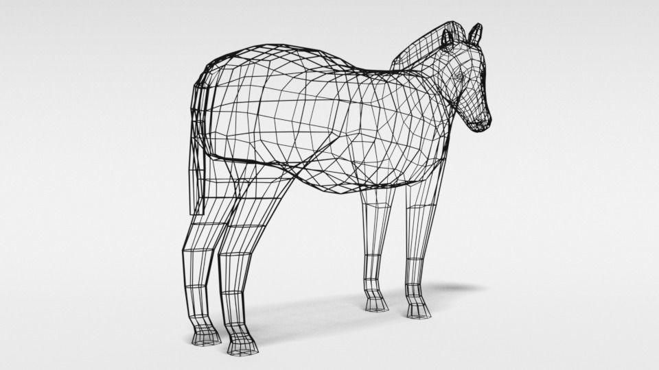 Low Poly Cartoon Zebra Low-poly 3D model_14