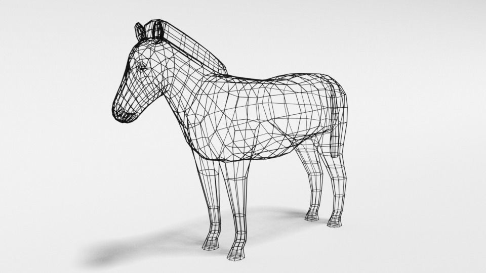 Low Poly Cartoon Zebra Low-poly 3D model_9