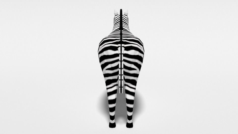 Low Poly Cartoon Zebra Low-poly 3D model_6