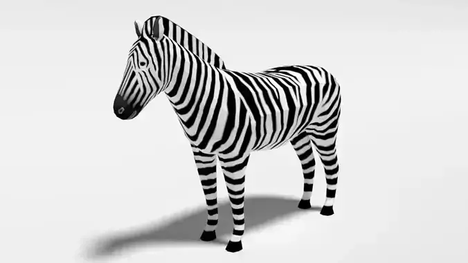 Low Poly Cartoon Zebra