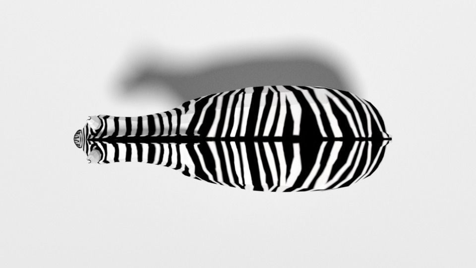 Low Poly Cartoon Zebra Low-poly 3D model_8