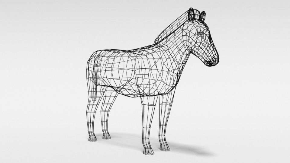 Low Poly Cartoon Zebra Low-poly 3D model_12