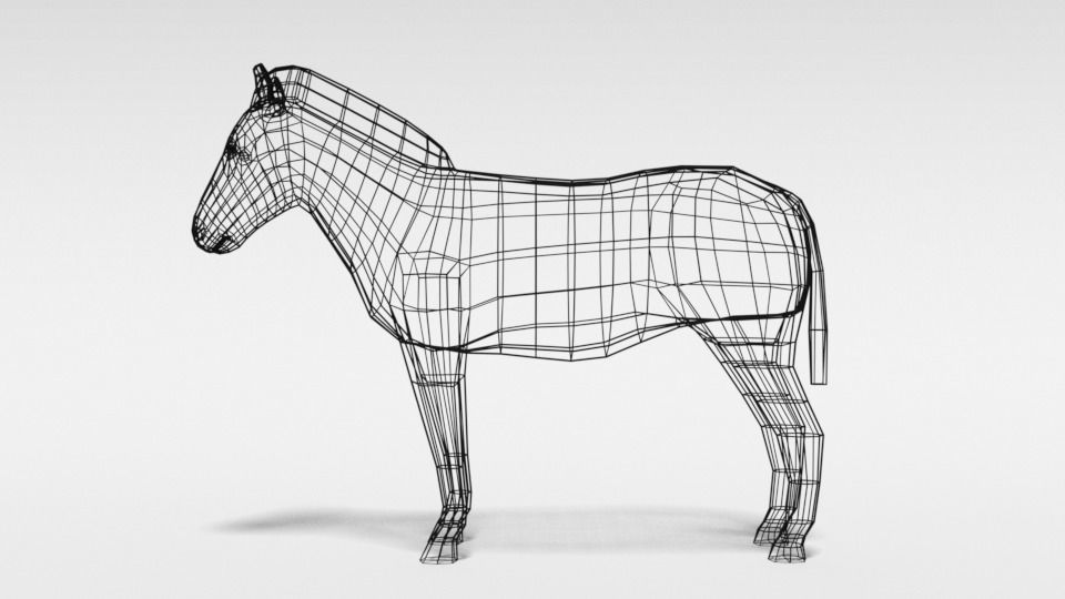 Low Poly Cartoon Zebra Low-poly 3D model_10