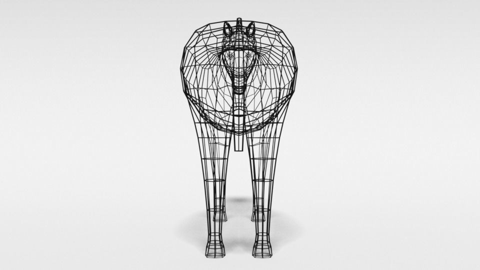 Low Poly Cartoon Zebra Low-poly 3D model_15