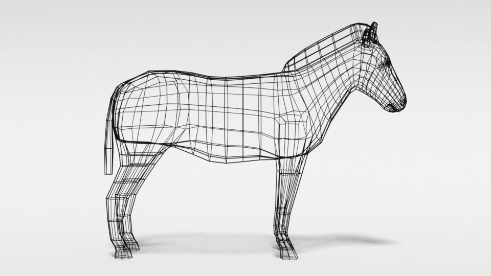 Low Poly Cartoon Zebra Low-poly 3D model_13