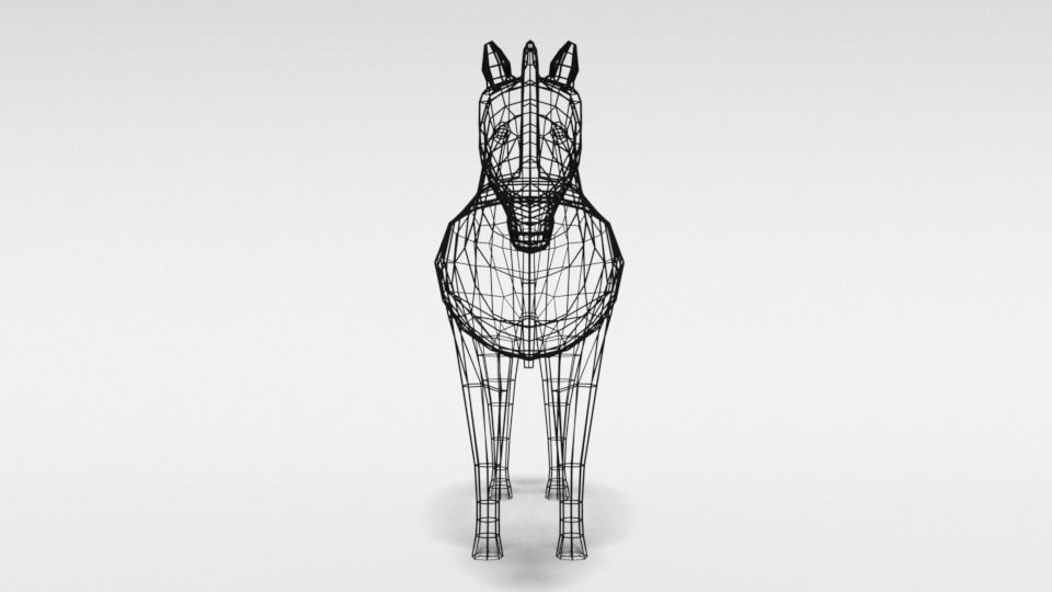 Low Poly Cartoon Zebra Low-poly 3D model_11