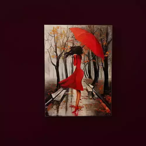 Woman under the rain 