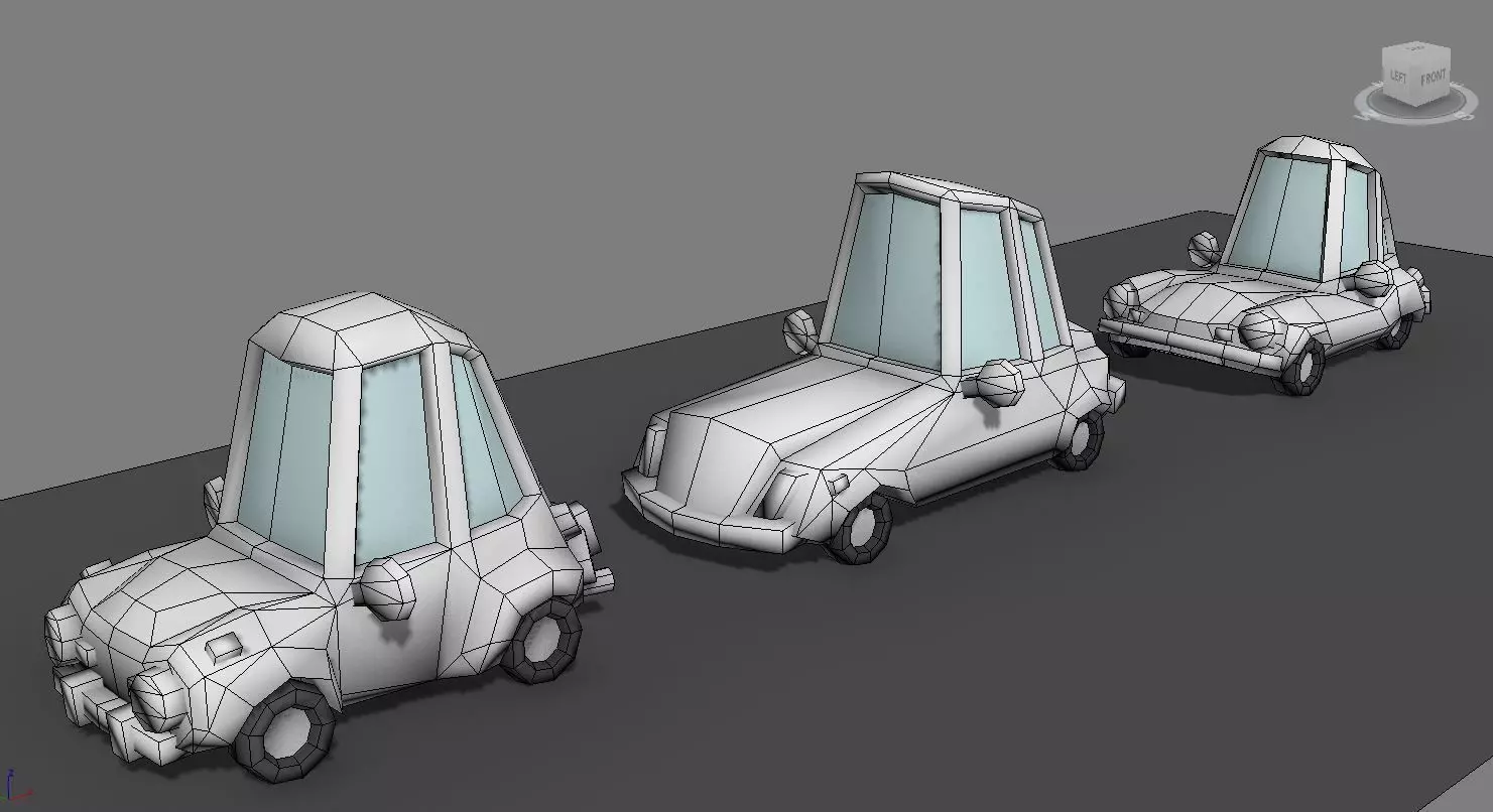 Car toon Low-poly 3D model