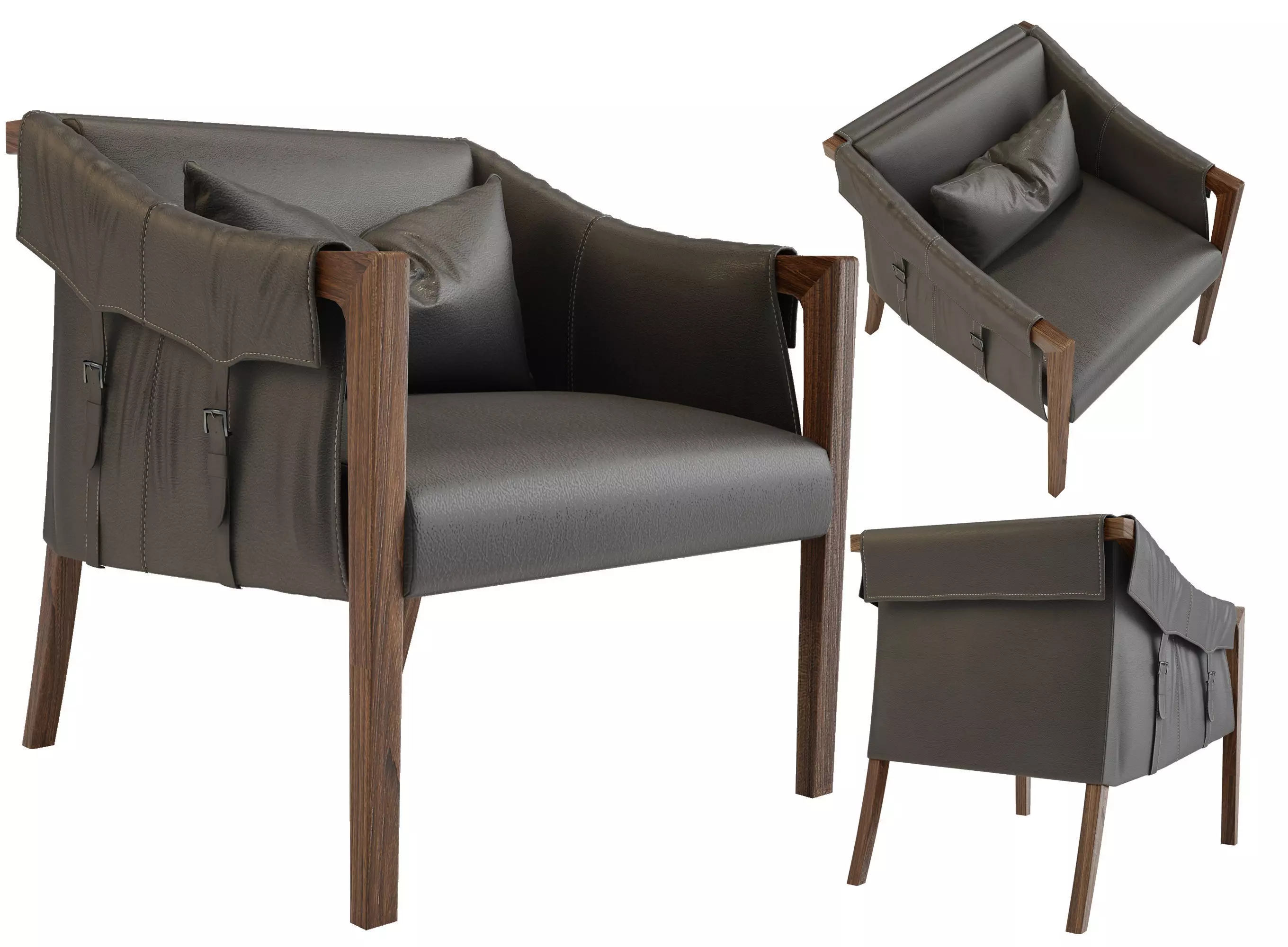 Bauer Leather Chair 3D model