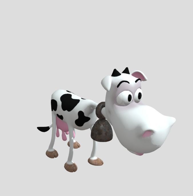 Funny cow Animated and rigged Low-poly 3D model_19