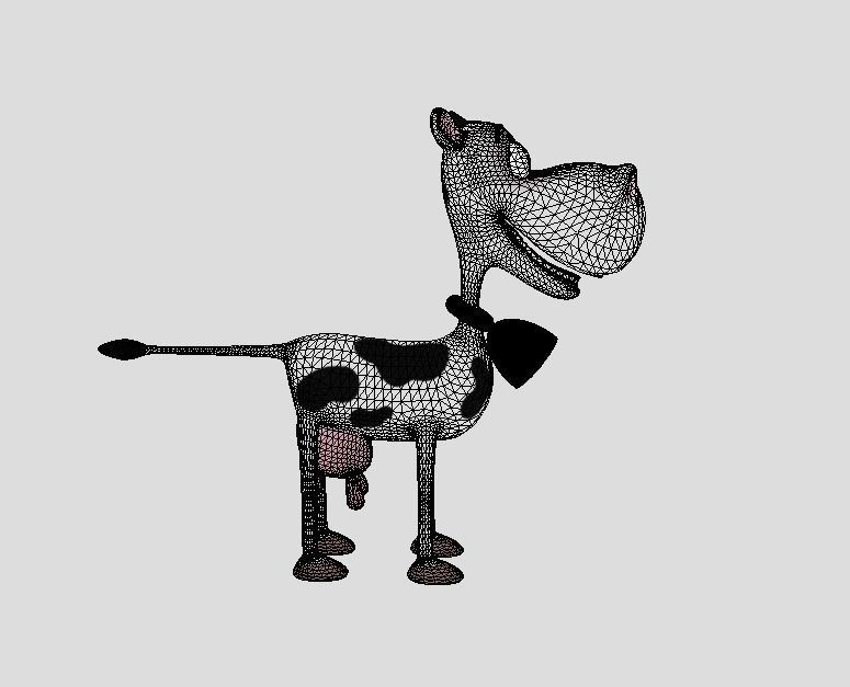 Funny cow Animated and rigged Low-poly 3D model_5