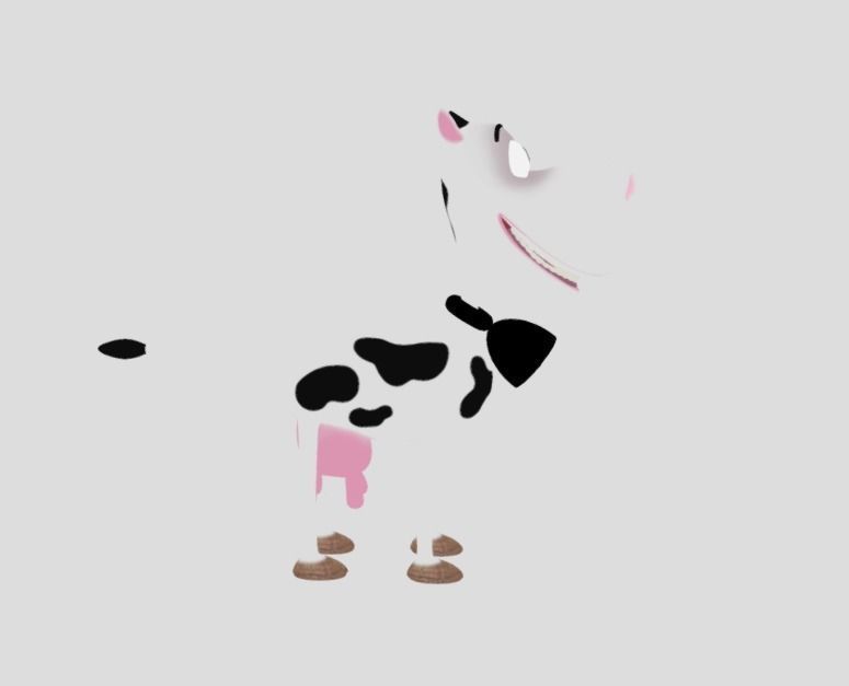 Funny cow Animated and rigged Low-poly 3D model_4