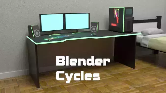 Gaming Computer PC Setup PBR Lowpoly