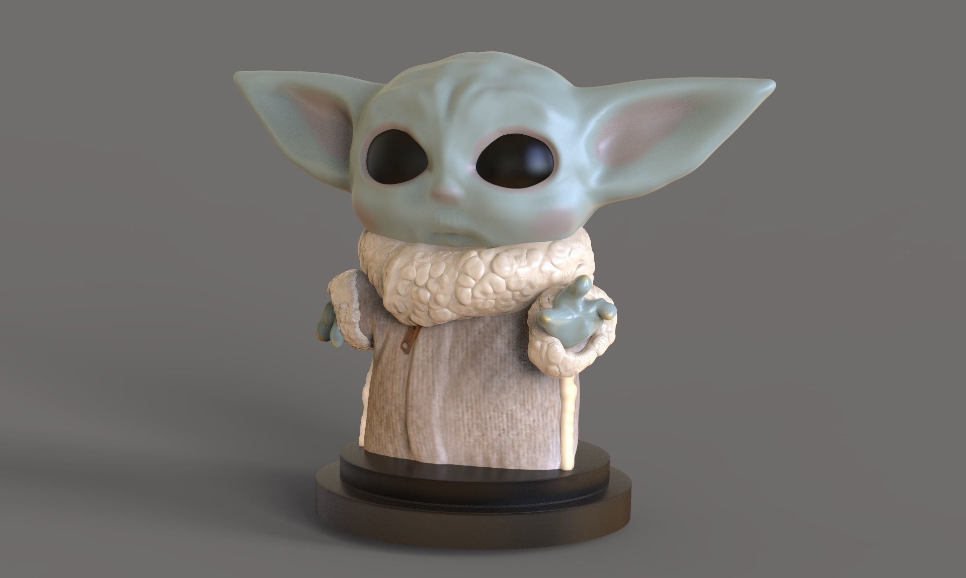Baby Yoda 3D print model_1