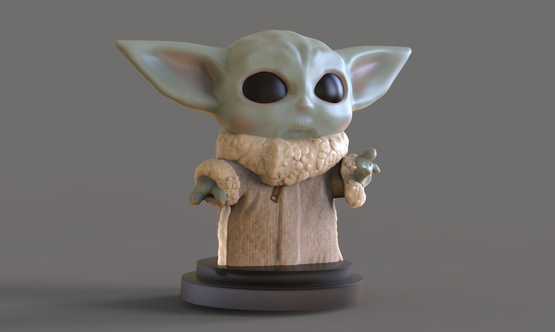Baby Yoda 3D print model_3