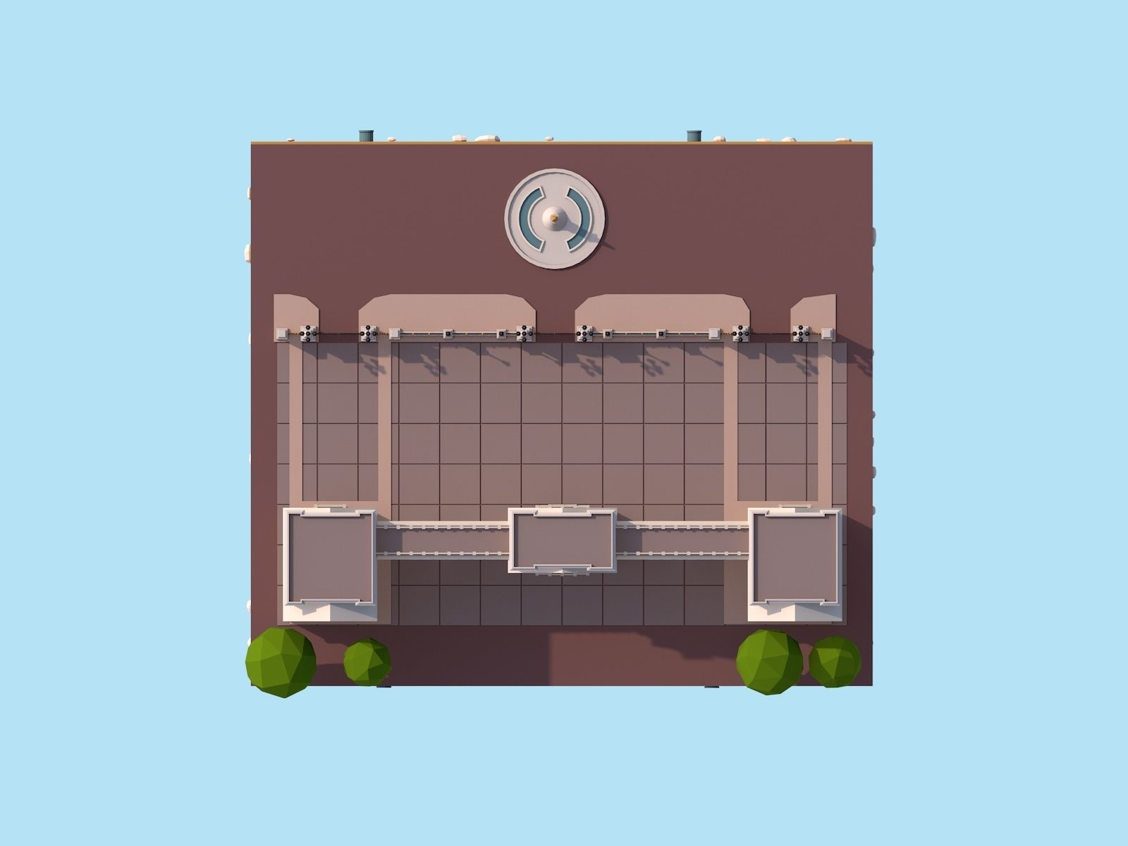 Cartoon Low Poly Buckingham Palace Low-poly 3D model_5