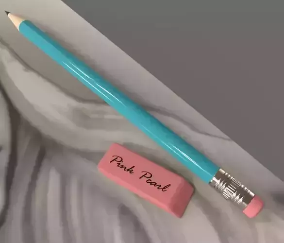Pencil Eraser Portrait 3D model