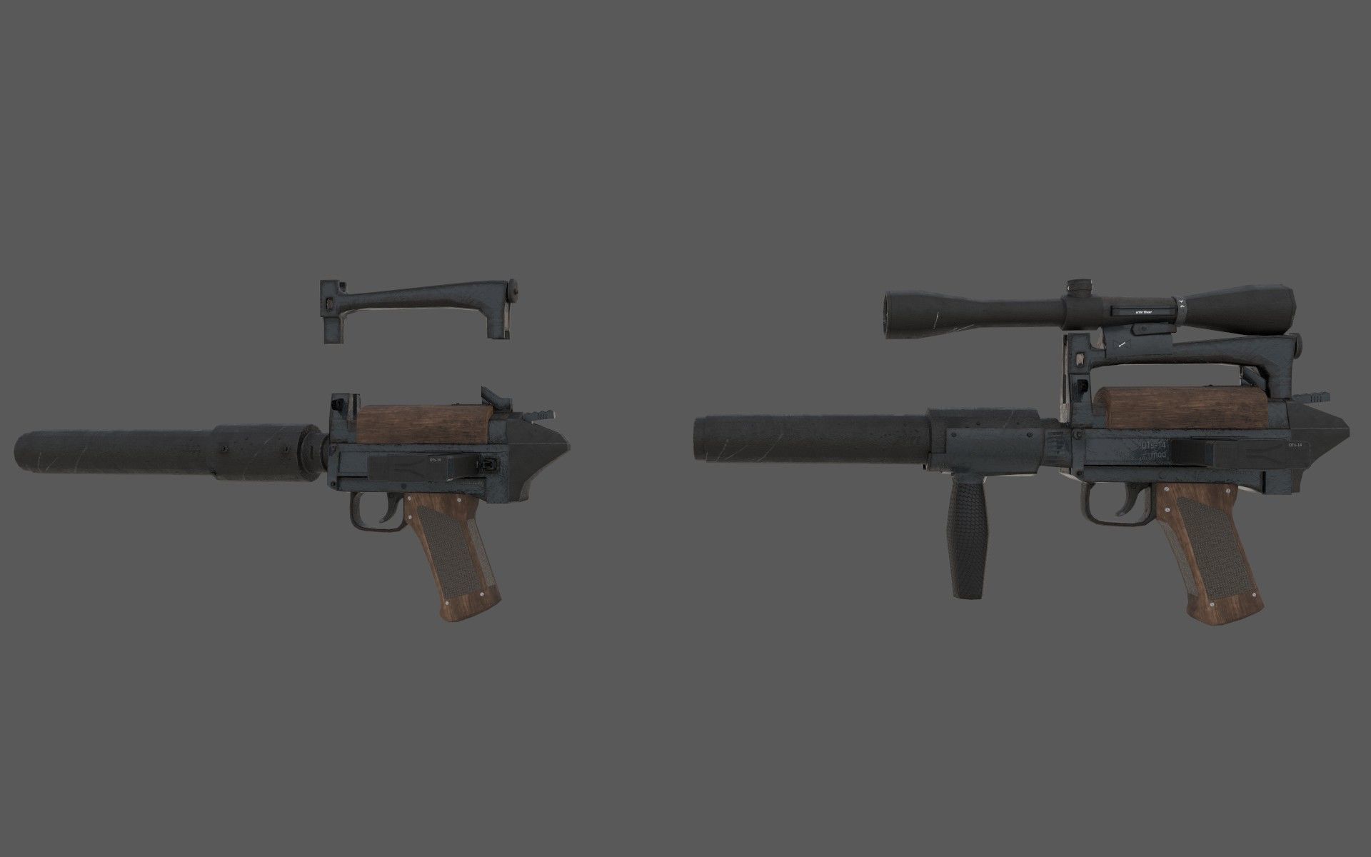 Customizable Ots - 14 Groza PBR Low-poly 3D model Low-poly 3D model_10