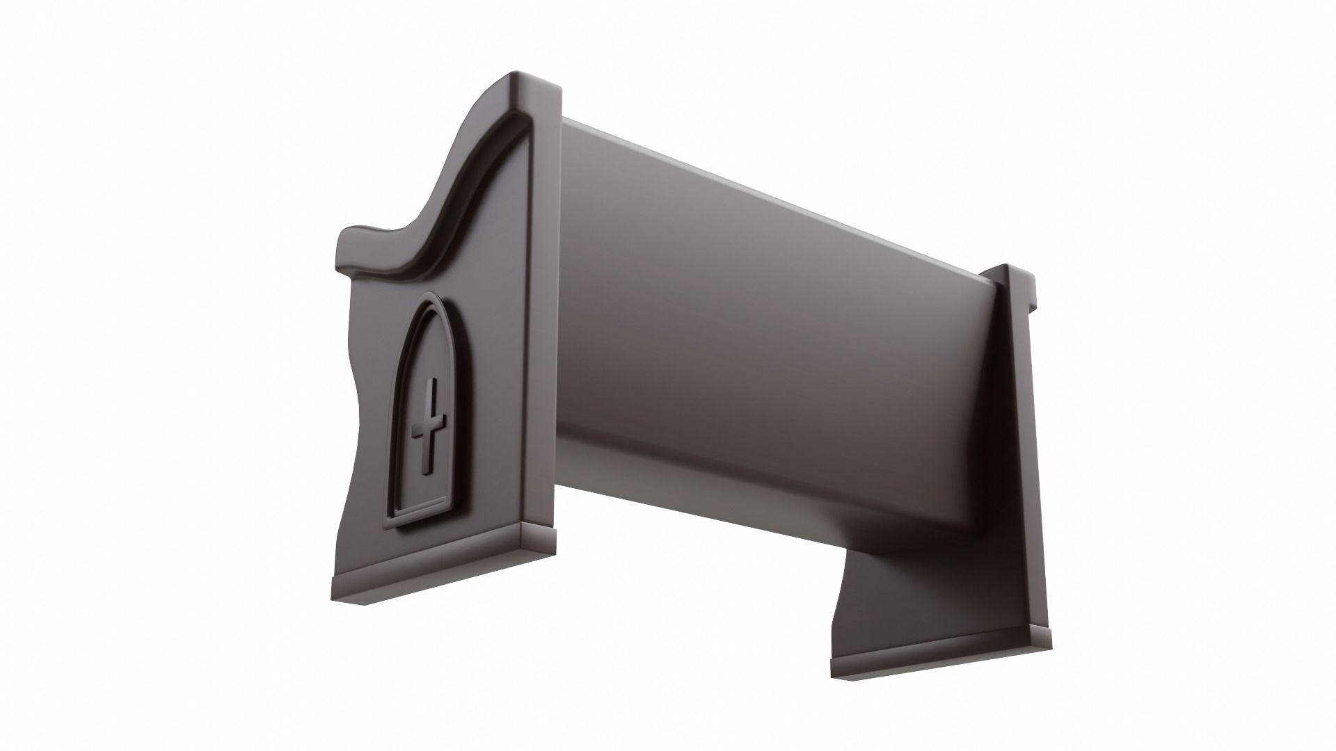 Church Pew Set 2 Low-poly 3D model_10