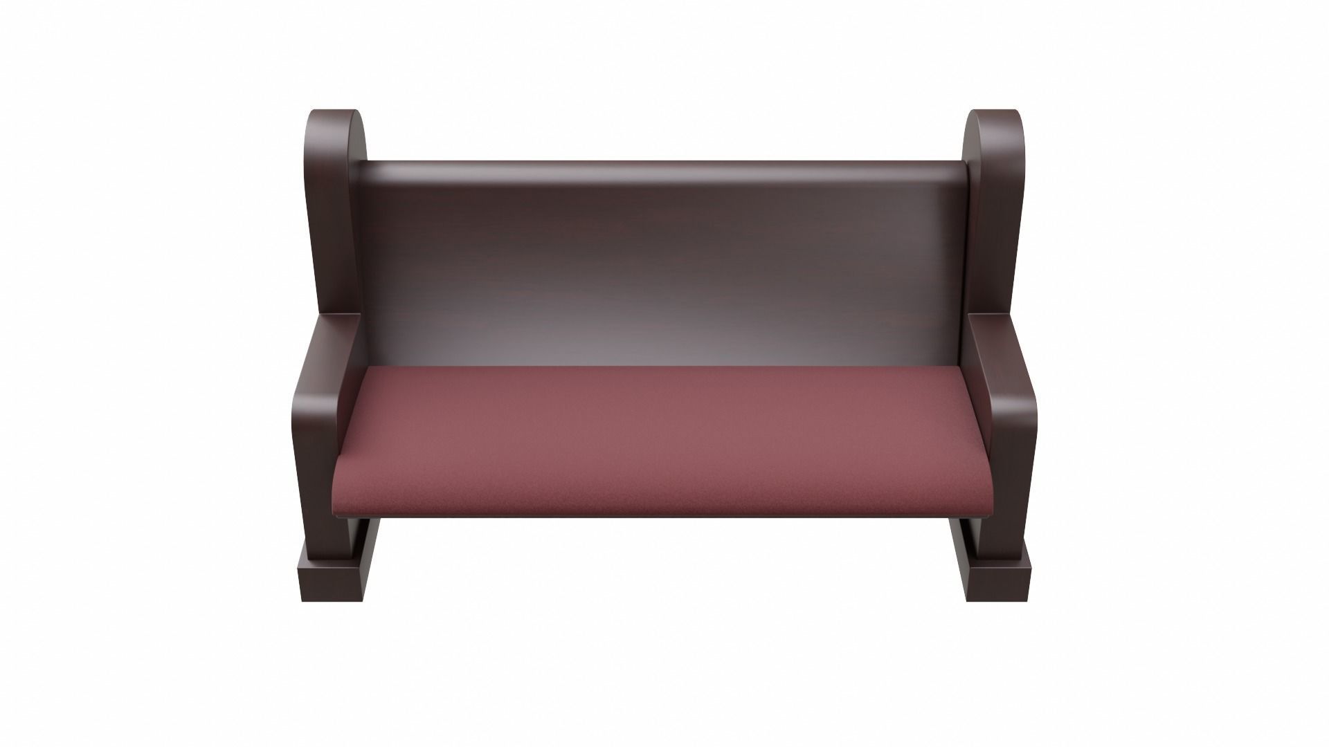Church Pew Set 2 Low-poly 3D model_4