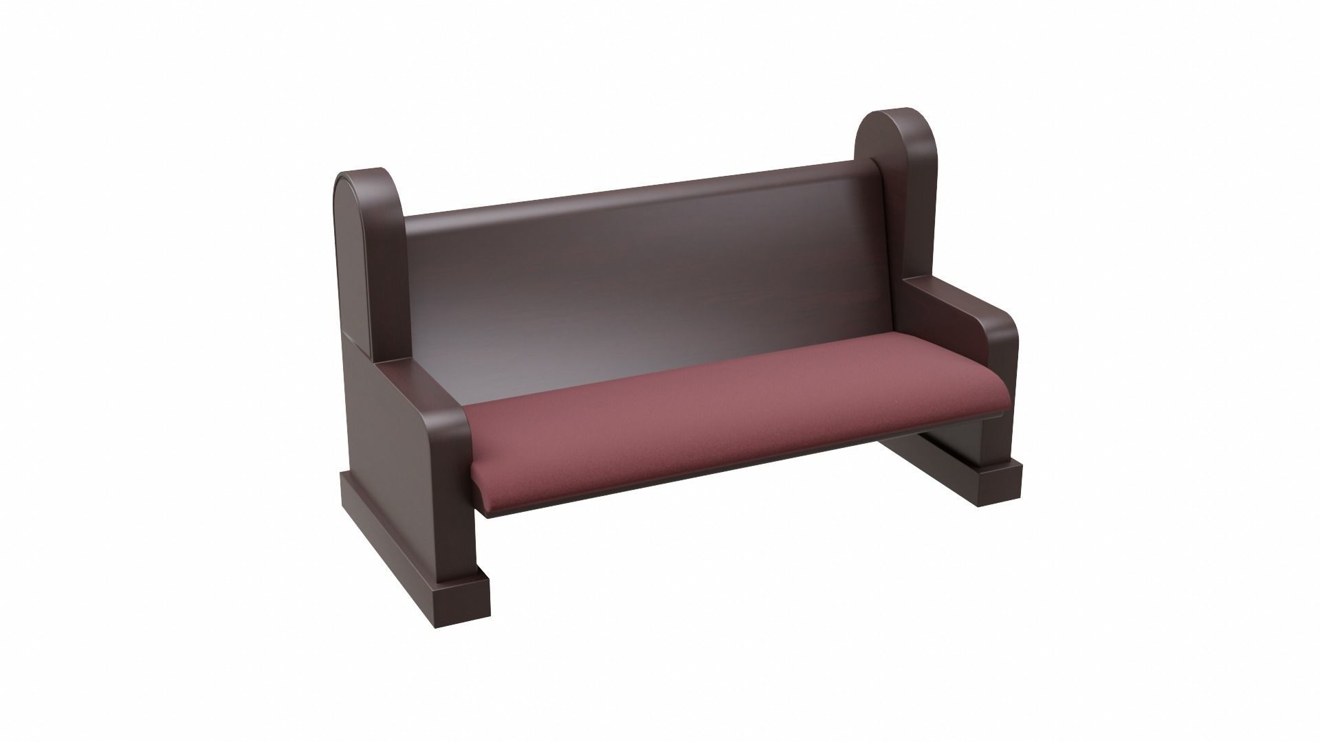 Church Pew Set 2 Low-poly 3D model_5