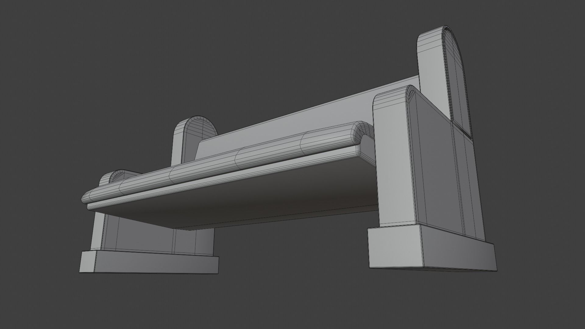 Church Pew Set 2 Low-poly 3D model_13