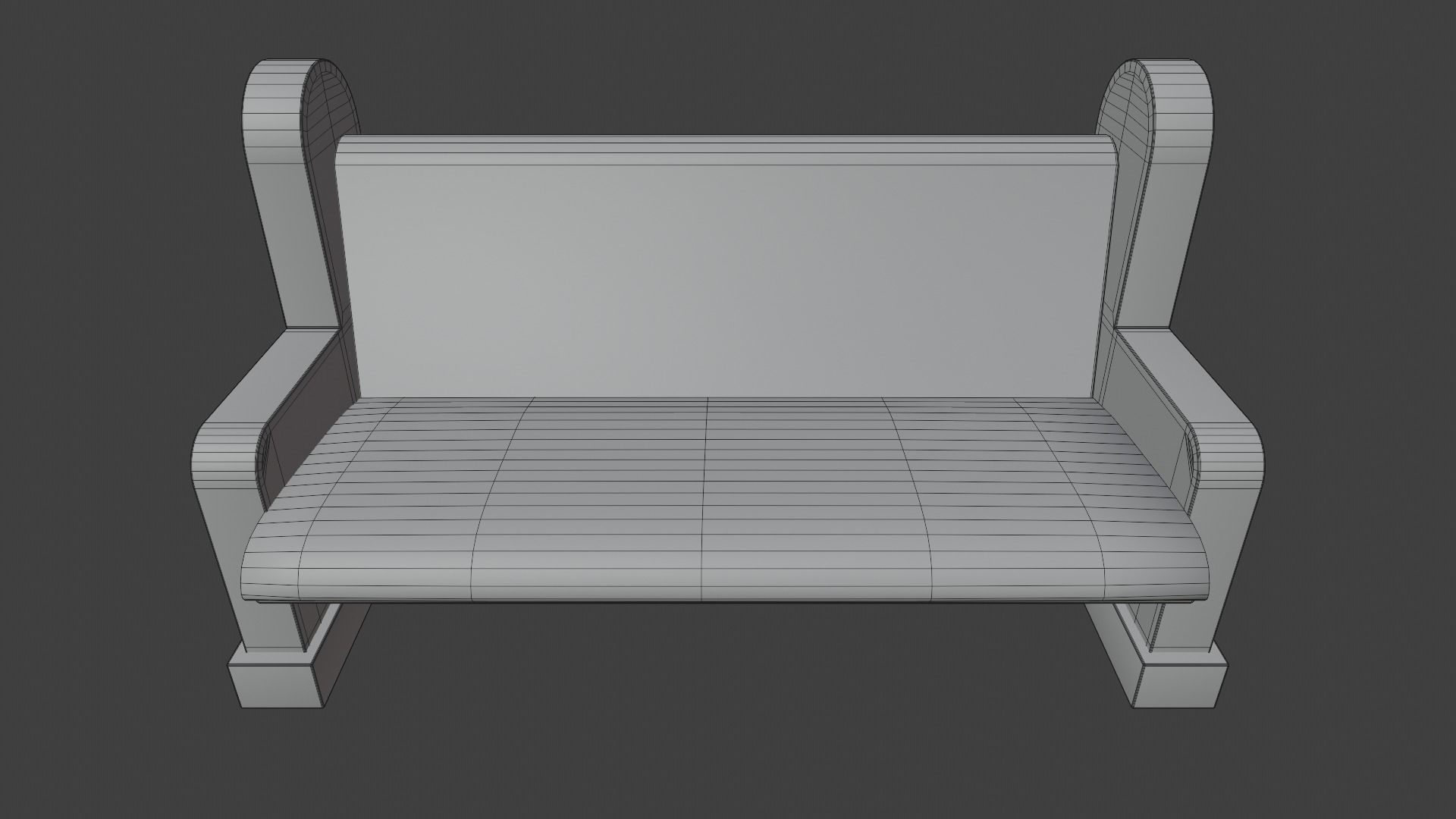 Church Pew Set 2 Low-poly 3D model_14