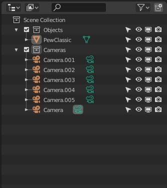 Church Pew Set 2 Low-poly 3D model_18
