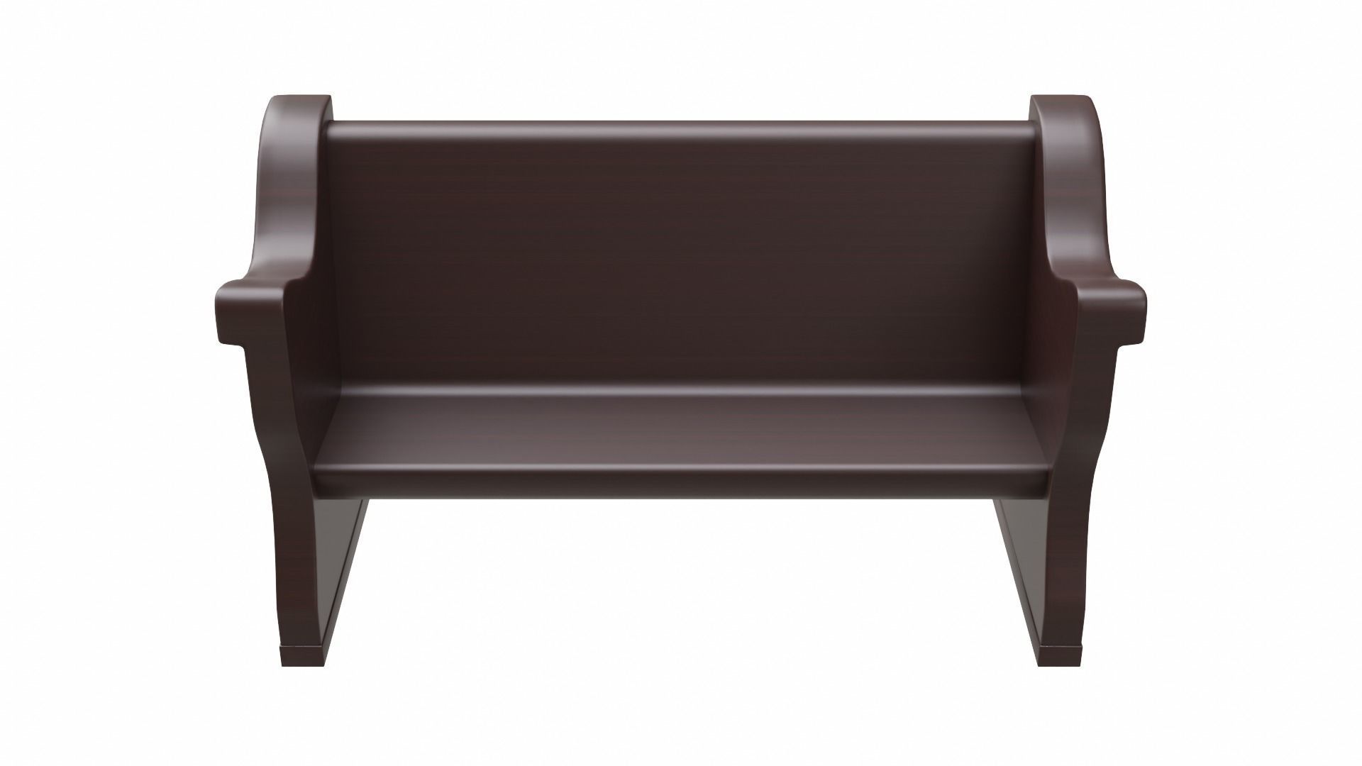 Church Pew Set 2 Low-poly 3D model_8