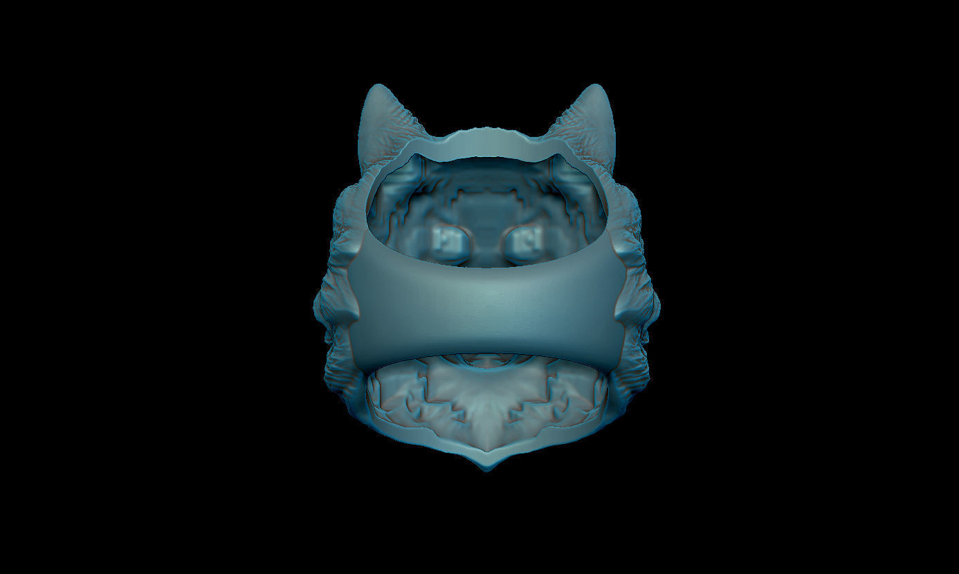 Wolf ring  3D print model_7