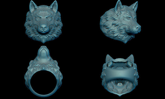 Wolf ring  3D print model