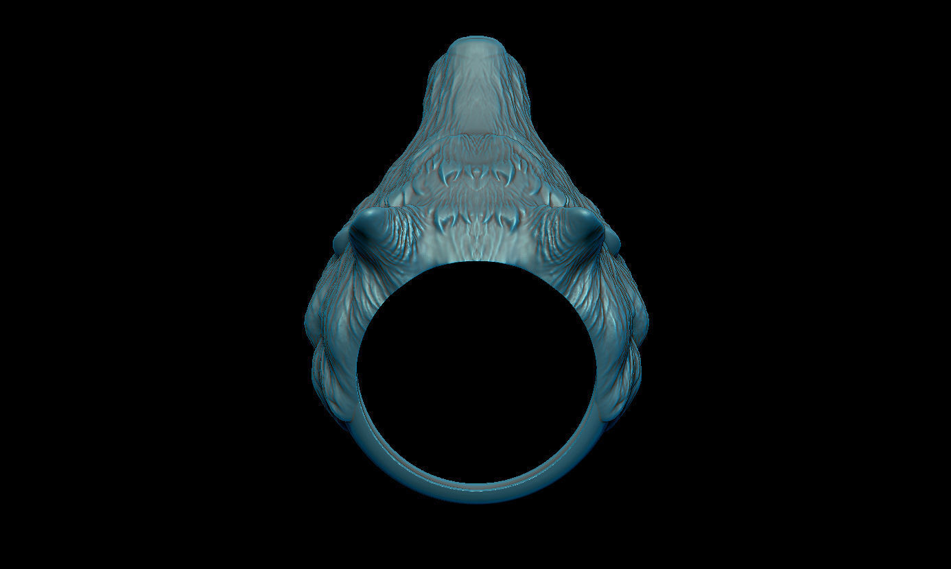 Wolf ring  3D print model_6